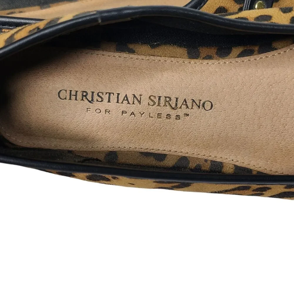 Christian Siriano‎ Payless Cheetah Print Flats Women's SZ 7 Gold Buckle Padded